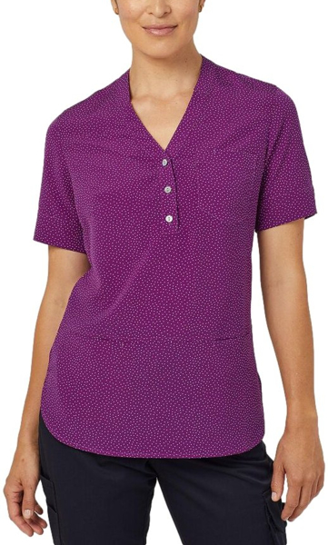 Picture of NNT Uniforms Silvi Spot Print Short Sleeve Tunic - Purple (CAT9XP-PUR)