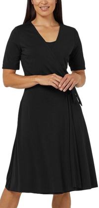 Picture of NNT Uniforms-CAT699-BKP-Matt Jersey Wrap Dress