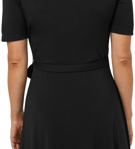 Picture of NNT Uniforms-CAT699-BKP-Matt Jersey Wrap Dress