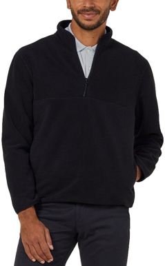 Picture of NNT Uniforms-CATBE9-BLA-Polar Fleece Zip Neck Pullover