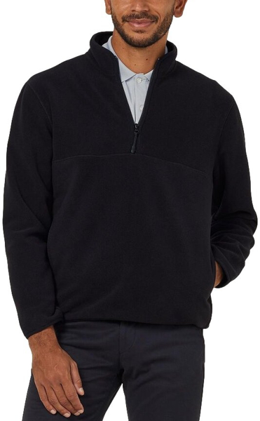 Picture of NNT Uniforms Polar Fleece Zip Neck Pullover - Black (CATBE9-BLA)