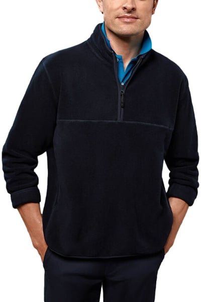 Picture of NNT Uniforms Polar Fleece Zip Neck Pullover - Navy (CATBE9-NAV)