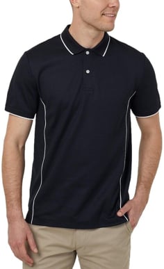 Picture of NNT Uniforms Antibacterial Polyface Short Sleeve Tipped Polo - Black/white (CATJA2-BLW)