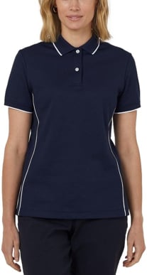 Picture of NNT Uniforms Antibacterial Polyface Short Sleeve Tipped Polo - Navy/White (CATUF7-NAW)