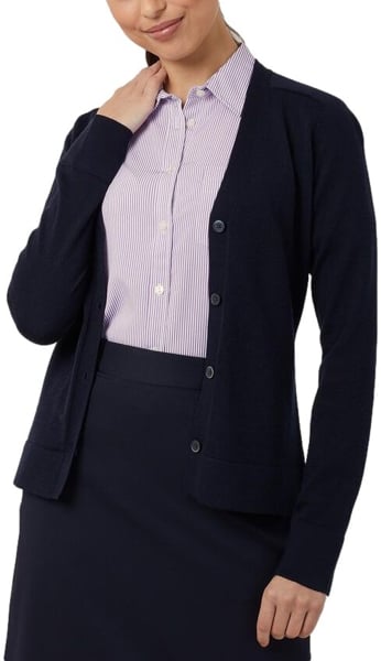 Picture of NNT Uniforms V-Neck Cardigan - Dark Navy (CAT518-NDP)