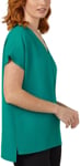 Picture of NNT Uniforms Ladies French Georgette Short Sleeve V-neck Top - Emerald - Emerald (CATUPU-EMD)