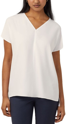 Picture of NNT Uniforms-CATUPU-WHT-Ladies French Georgette Short Sleeve V-neck Top - White