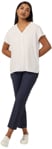Picture of NNT Uniforms Ladies French Georgette Short Sleeve V-neck Top - White - White (CATUPU-WHT)