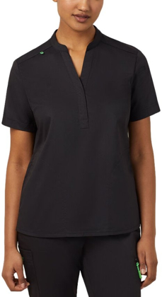 Picture of NNT Uniforms-CATUMM-BLA-Ladies Antibacterial Active Blackburn Mandarin Collar Scrub Top - Black