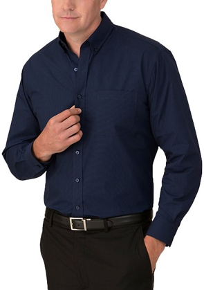 Picture of City Collection Micro Check Mens Long Sleeve Shirt (4102LS)