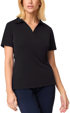 Picture of City Collection Ella Short Sleeve Detail Polo Top w/side Splits (2274)