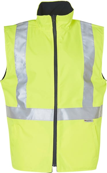 Picture of Australian Industrial Wear -SW19A-Men's Taped Hi-Vis Reversible Safety Vest