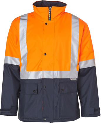 Picture of Australian Industrial Wear -SW28A-Men's Hi-Vis Taped Two Tone Rain Proof Jacket With Quilt Lining