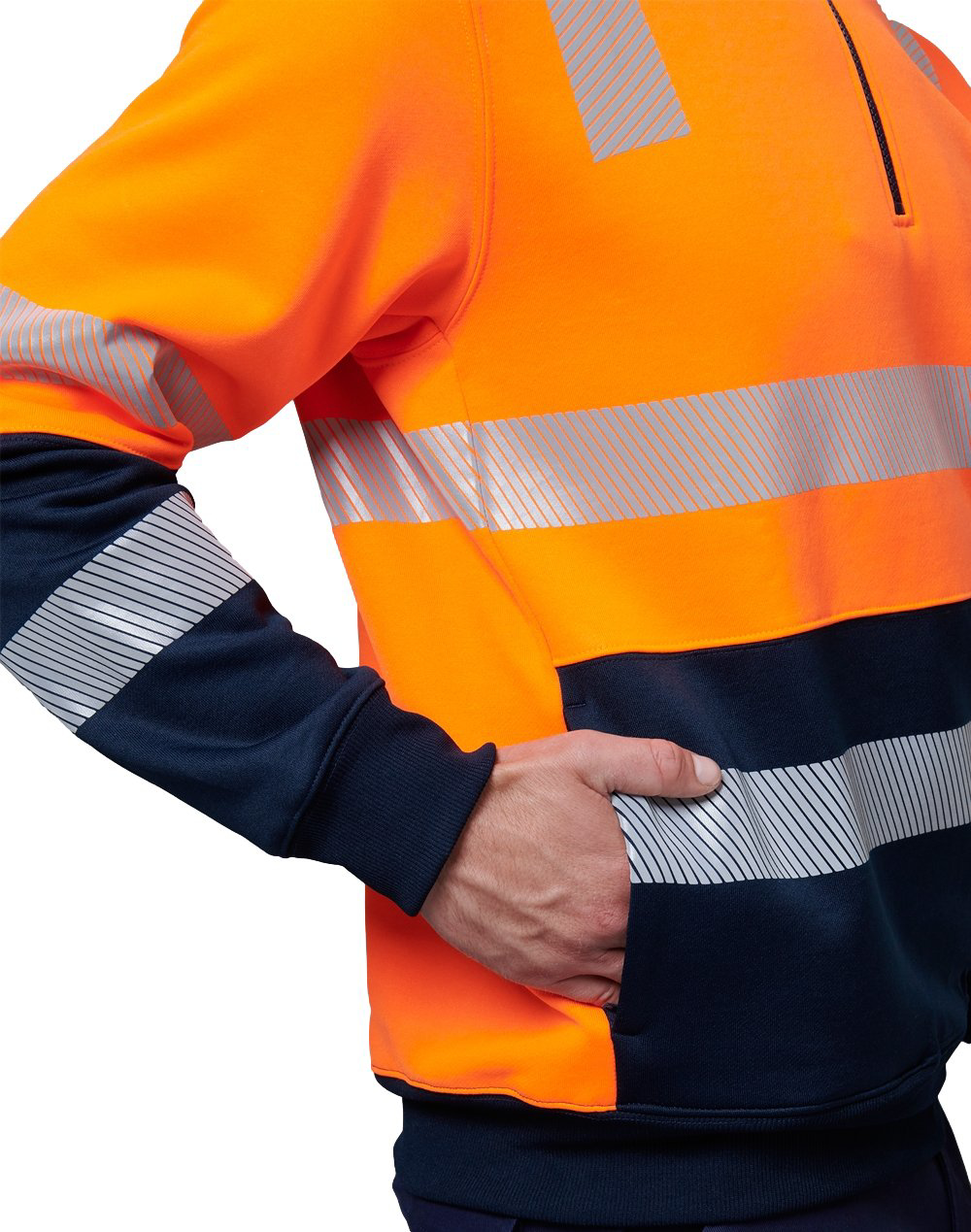 Uniform AustraliaAustralian Industrial Wear SW32Unisex Vic Rail Hi Vis Safety Jumper Scrubs