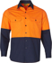 Picture of Australian Industrial Wear -SW58-Men's Hi-VIs Cool Breeze Long Sleeve Safety Shirt