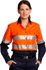 Picture of Australian Industrial Wear -SW65-Ladies Taped Cotton Drill Long Sleeve Safety Shirt