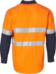 Picture of Australian Industrial Wear -SW68-Men's Hi-Vis Taped Cotton Drill Long Sleeve Safety Shirt