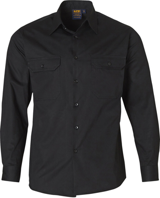 Picture of Australian Industrial Wear -WT02-Men's Cool-Breeze Cotton Long Sleeve Cotton Work Shirt