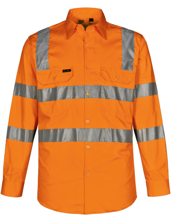 Picture of Australian Industrial Wear -SW55-Unisex Vic Rail Lightweight Safety Shirt