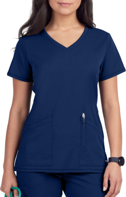Picture of Grey's Anatomy Womens Spandex Stretch Antimicrobial Serena 3 Pocket V-Neck Top (GRST045)