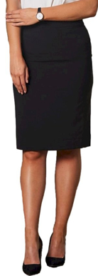 Picture of Winning Spirit Ladies Poly/viscose Stretch Stripe Mid Length Lined Pencil Skirt (M9472)