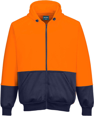 Picture of Prime Mover Workwear Hi-Vis Two-Tone Zip Hoodie (B327)