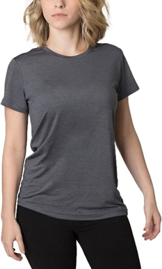 Picture of Be seen-BKT475L-Ladies charcoal heather soft touch fabric t-shirt