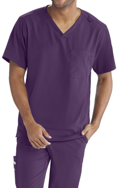 Picture of Skechers Men's Structure V-neck scrub Top - Eggplant Size L (SK0112)