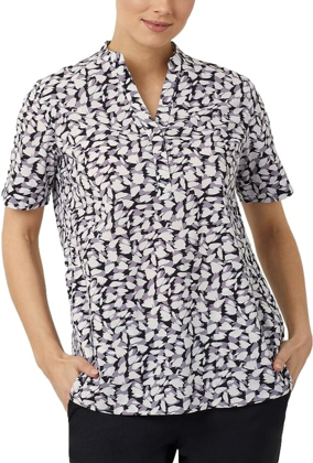 Picture of NNT Uniforms Antibacterial Petal Print Short Sleeve Tunic - Grey (CATUHU-GYT)