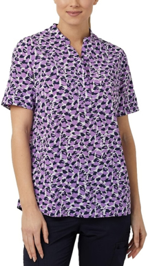 Picture of NNT Uniforms Antibacterial Petal Print Short Sleeve Tunic - Lilac (CATUHU-LLT)