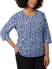 Picture of NNT Uniforms Antibacterial Petal Print 3/4 Sleeve Top - Blue/Taupe (CATUFN-BLT)