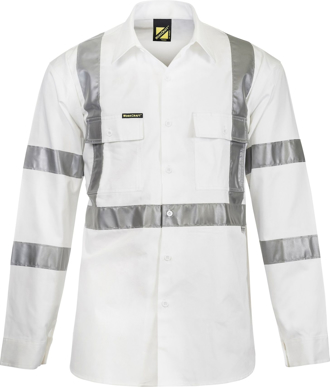 Picture of NCC Apparel Mens Hi Vis Long Sleeve Shirt With X Pattern And CSR Reflective Tape (WS3222)