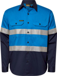Picture of NCC Apparel Mens Lightweight Two Tone Long Sleeve Vented Cotton Drill Shirt With CSR Reflective Tape - Night Use Only (WS4132)