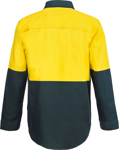 Picture of NCC Apparel Mens Lightweight Hi Vis Two Tone Half Placket Vented Cotton Drill Shirt With Semi Gusset Sleeves (WS4255)
