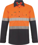 Picture of NCC Apparel Mens Hi Vis Two Tone Half Placket Cotton Drill Shirt With Semi Gusset Sleeves And CSR Reflective Tape (WS6033)