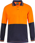 Picture of NCC Apparel Mens Hi Vis Two Tone Long Sleeve Cotton Back Polo With Pocket (WSP402)