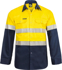 Picture of NCC Apparel Mens Hi Vis Long Sleeve Cotton Drill Industrial Laundry Reflective Shirt With Press Studs (WS3072)