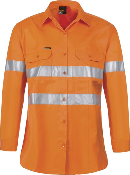 Picture of NCC Apparel Womens Hi Vis Shirt With CSR-1325 Tape 100 Wash, Mesh Underarms & Yoke (WSL508)