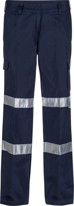 Picture of NCC Apparel Womens Reflective Mid Weight Cargo Cotton Drill Trouser (WPL075)