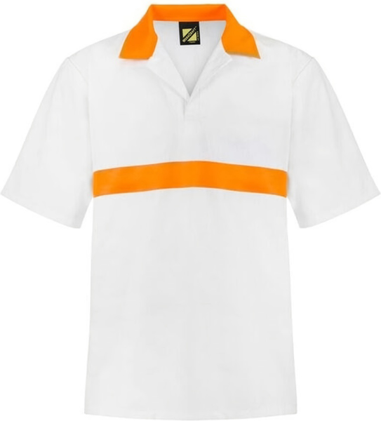 Picture of NCC Apparel Mens Short Sleeve Food Industry Jacshirt With Contrast Collar And Chestband (WS3007)