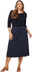 Picture of NNT Uniforms - Womens Matt Jersey Boat Neck 3/4 Sleeve Top - Dark Navy (CATUSX-NDP)