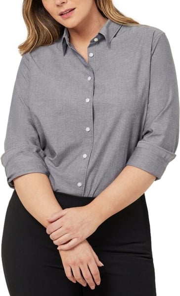 Picture of NNT Uniforms Womens Cotton Chambray Long Sleeve Shirt - Charcoal (CATUSZ-CHA)