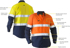 Picture of Bisley Workwear Recycled Taped Two Tone Hi Vis Drill Shirt (BS6996T)