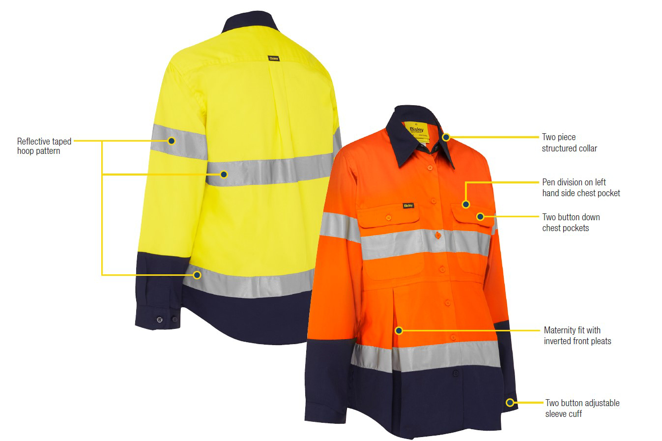 Workwear and Safety Specialist! View Bisley Workwear BLM6456T WOMENS 3M