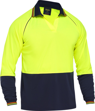 Picture of Bisley Workwear Recycled Two Tone Hi Vis Long Sleeve Polo (BK6440)