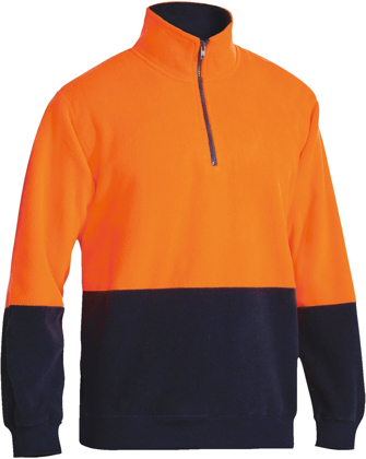 Picture of Bisley Workwear Hi Vis Polar Fleece Zip Pullover (BK6889)