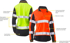 Picture of Bisley Workwear Womens Taped Two Tone Hi Vis V Neck Polo (BKL6225T)