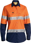 Picture of Bisley Workwear Womens Taped Hi Vis Ripstop Shirt (BL6415T)