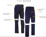 Picture of Bisley Workwear Tencate Tecasafe® Plus 580 Taped Lightweight FR Cargo Pants (BPC8189T)