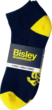 Picture of Bisley Workwear Ankle Sock (3 Pack) (BSX7215)